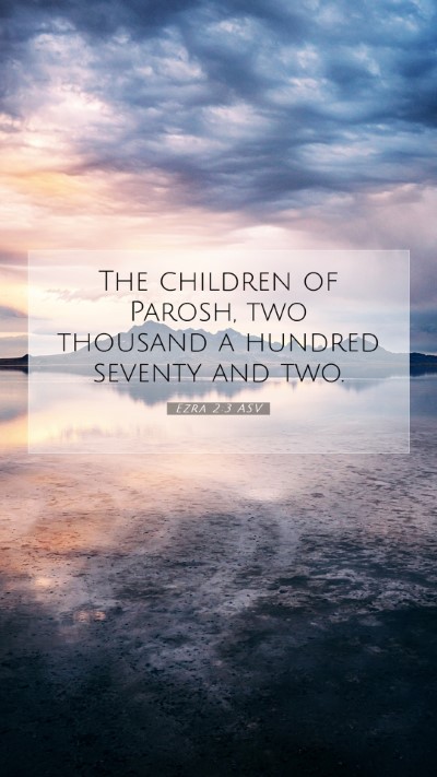 Picture 07 - Ezra 2:3 ASV Mobile Phone Wallpaper - The children of Parosh, two thousand a hundred - Mobile Bible Verse Wallpaper