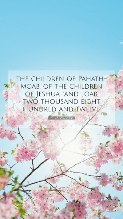 Picture 07 - Ezra 2:6 ASV Mobile Phone Wallpaper - The children of Pahath-moab, of the children of - Mobile Bible Verse Wallpaper