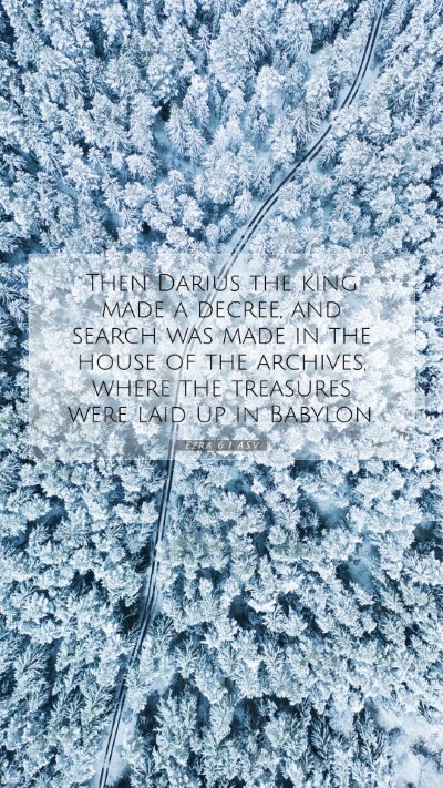 Picture 07 - Ezra 6:1 ASV Mobile Phone Wallpaper - Then Darius the king made a decree, and search - Mobile Bible Verse Wallpaper