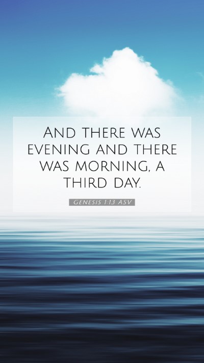 Picture 07 - Genesis 1:13 ASV Mobile Phone Wallpaper - And there was evening and there was morning, a - Mobile Bible Verse Wallpaper