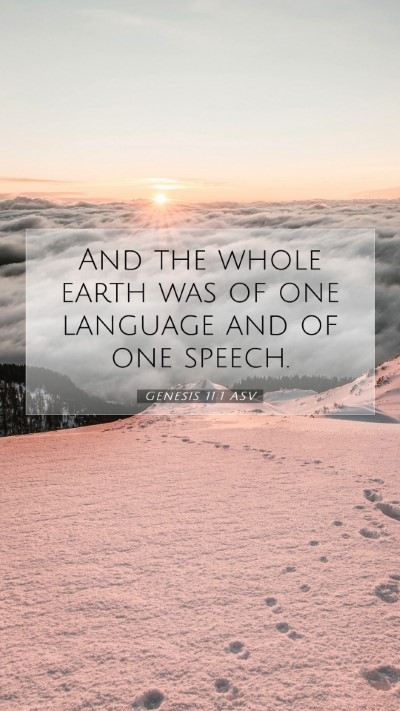 Picture 07 - Genesis 11:1 ASV Mobile Phone Wallpaper - And the whole earth was of one language and of - Mobile Bible Verse Wallpaper