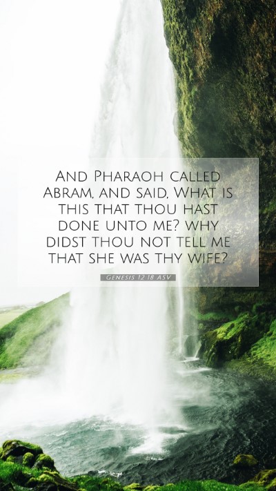 Picture 07 - Genesis 12:18 ASV Mobile Phone Wallpaper - And Pharaoh called Abram, and said, What is this - Mobile Bible Verse Wallpaper