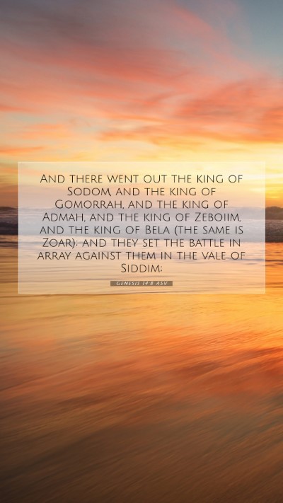 Picture 07 - Genesis 14:8 ASV Mobile Phone Wallpaper - And there went out the king of Sodom, and the - Mobile Bible Verse Wallpaper