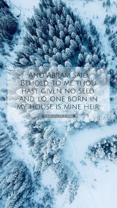 Picture 07 - Genesis 15:3 ASV Mobile Phone Wallpaper - And Abram said, Behold, to me thou hast given no - Mobile Bible Verse Wallpaper