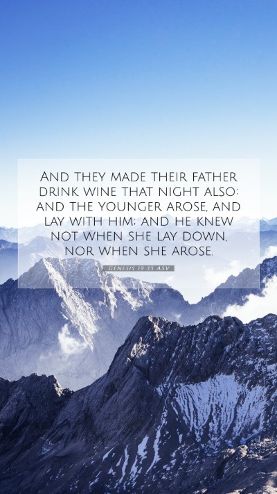 Picture 07 - Genesis 19:35 ASV Mobile Phone Wallpaper - And they made their father drink wine that night - Mobile Bible Verse Wallpaper