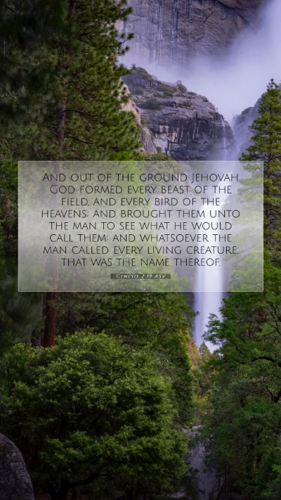 Picture 07 - Genesis 2:19 ASV Mobile Phone Wallpaper - And out of the ground Jehovah God formed every - Mobile Bible Verse Wallpaper