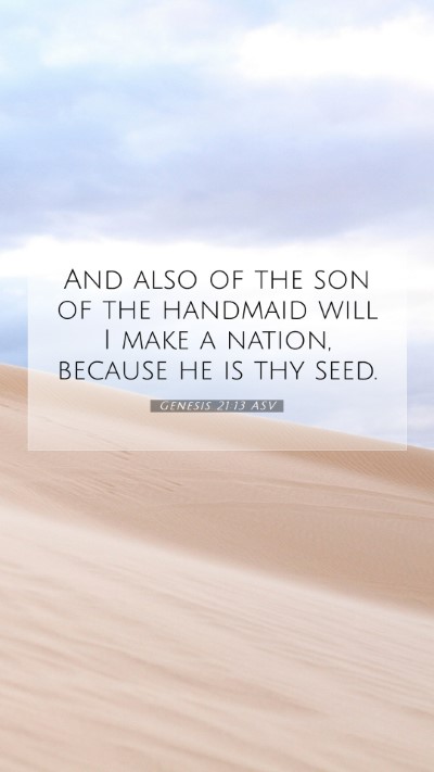 Picture 07 - Genesis 21:13 ASV Mobile Phone Wallpaper - And also of the son of the handmaid will I make a - Mobile Bible Verse Wallpaper