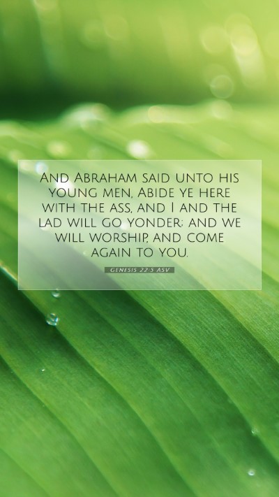 Picture 07 - Genesis 22:5 ASV Mobile Phone Wallpaper - And Abraham said unto his young men, Abide ye - Mobile Bible Verse Wallpaper
