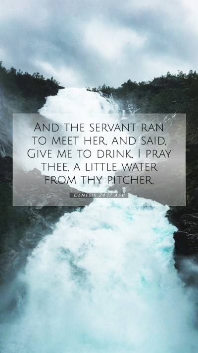Picture 07 - Genesis 24:17 ASV Mobile Phone Wallpaper - And the servant ran to meet her, and said, Give - Mobile Bible Verse Wallpaper