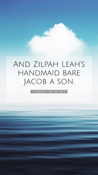 Picture 07 - Genesis 30:10 ASV Mobile Phone Wallpaper - And Zilpah Leah's handmaid bare Jacob a - Mobile Bible Verse Wallpaper