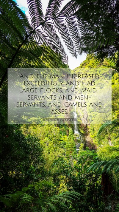Picture 07 - Genesis 30:43 ASV Mobile Phone Wallpaper - And the man increased exceedingly, and had large - Mobile Bible Verse Wallpaper