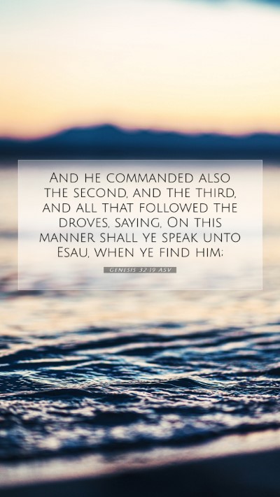 Picture 07 - Genesis 32:19 ASV Mobile Phone Wallpaper - And he commanded also the second, and the third, - Mobile Bible Verse Wallpaper