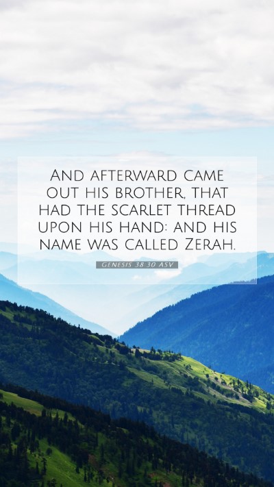 Picture 07 - Genesis 38:30 ASV Mobile Phone Wallpaper - And afterward came out his brother, that had the - Mobile Bible Verse Wallpaper