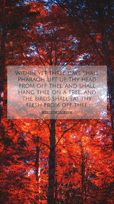 Picture 07 - Genesis 40:19 ASV Mobile Phone Wallpaper - within yet three days shall Pharaoh lift up thy - Mobile Bible Verse Wallpaper