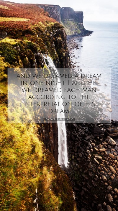 Picture 07 - Genesis 41:11 ASV Mobile Phone Wallpaper - and we dreamed a dream in one night, I and he; we - Mobile Bible Verse Wallpaper