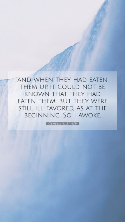 Picture 07 - Genesis 41:21 ASV Mobile Phone Wallpaper - and when they had eaten them up, it could not be - Mobile Bible Verse Wallpaper