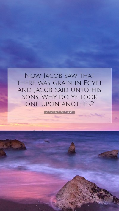 Picture 07 - Genesis 42:1 ASV Mobile Phone Wallpaper - Now Jacob saw that there was grain in Egypt, and - Mobile Bible Verse Wallpaper
