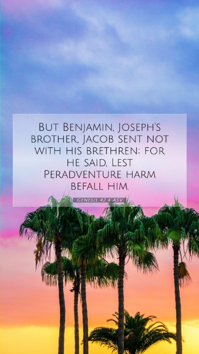 Picture 07 - Genesis 42:4 ASV Mobile Phone Wallpaper - But Benjamin, Joseph's brother, Jacob sent not - Mobile Bible Verse Wallpaper