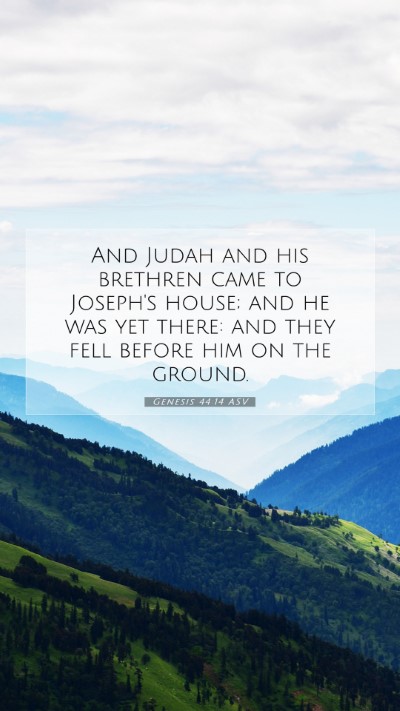 Picture 07 - Genesis 44:14 ASV Mobile Phone Wallpaper - And Judah and his brethren came to Joseph's - Mobile Bible Verse Wallpaper