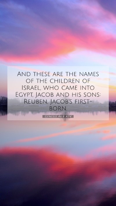 Picture 07 - Genesis 46:8 ASV Mobile Phone Wallpaper - And these are the names of the children of - Mobile Bible Verse Wallpaper