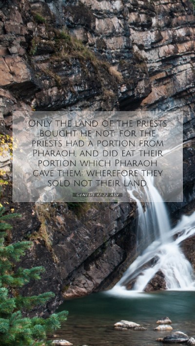 Picture 07 - Genesis 47:22 ASV Mobile Phone Wallpaper - Only the land of the priests bought he not: for - Mobile Bible Verse Wallpaper
