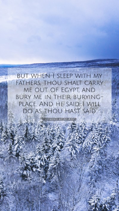 Picture 07 - Genesis 47:30 ASV Mobile Phone Wallpaper - but when I sleep with my fathers, thou shalt - Mobile Bible Verse Wallpaper