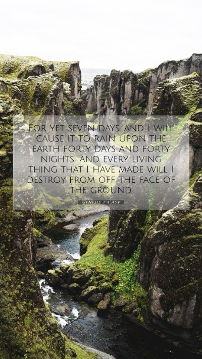 Picture 07 - Genesis 7:4 ASV Mobile Phone Wallpaper - For yet seven days, and I will cause it to rain - Mobile Bible Verse Wallpaper