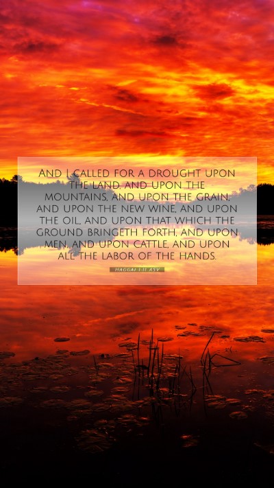 Picture 07 - Haggai 1:11 ASV Mobile Phone Wallpaper - And I called for a drought upon the land, and - Mobile Bible Verse Wallpaper