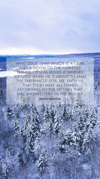 Picture 07 - Hebrews 8:5 ASV Mobile Phone Wallpaper - who serve `that which is' a copy and shadow of - Mobile Bible Verse Wallpaper