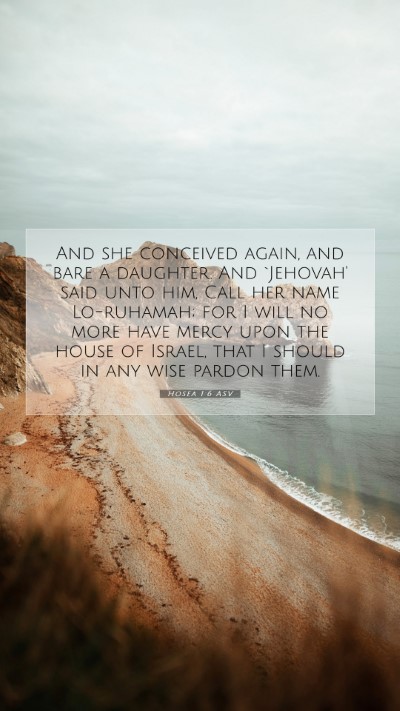 Picture 07 - Hosea 1:6 ASV Mobile Phone Wallpaper - And she conceived again, and bare a daughter. And - Mobile Bible Verse Wallpaper