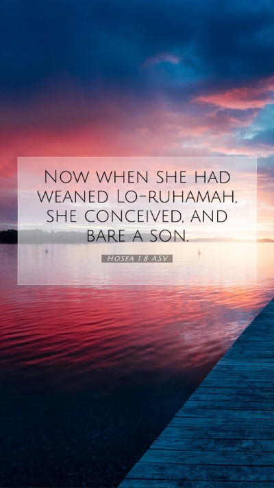 Picture 07 - Hosea 1:8 ASV Mobile Phone Wallpaper - Now when she had weaned Lo-ruhamah, she - Mobile Bible Verse Wallpaper