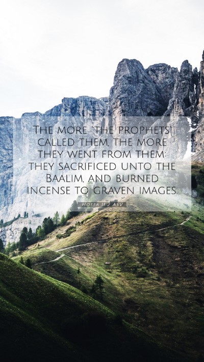 Picture 07 - Hosea 11:2 ASV Mobile Phone Wallpaper - The more `the prophets' called them, the more - Mobile Bible Verse Wallpaper