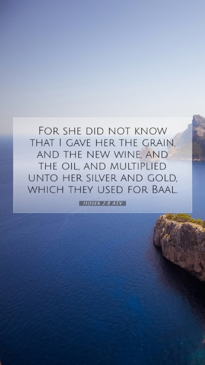 Picture 07 - Hosea 2:8 ASV Mobile Phone Wallpaper - For she did not know that I gave her the grain, - Mobile Bible Verse Wallpaper