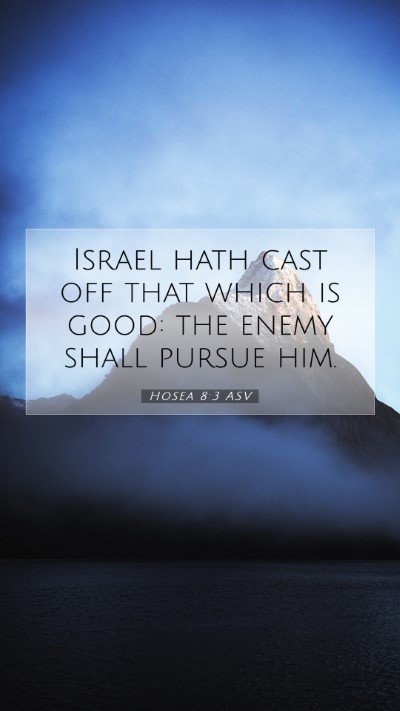 Picture 07 - Hosea 8:3 ASV Mobile Phone Wallpaper - Israel hath cast off that which is good: the - Mobile Bible Verse Wallpaper