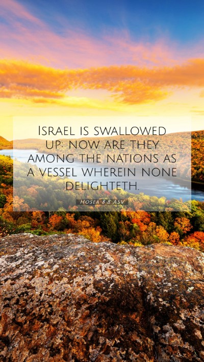 Picture 07 - Hosea 8:8 ASV Mobile Phone Wallpaper - Israel is swallowed up: now are they among the - Mobile Bible Verse Wallpaper