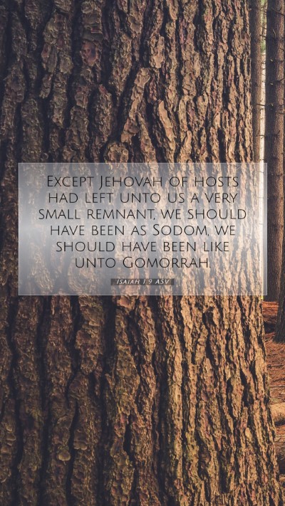 Picture 07 - Isaiah 1:9 ASV Mobile Phone Wallpaper - Except Jehovah of hosts had left unto us a very - Mobile Bible Verse Wallpaper