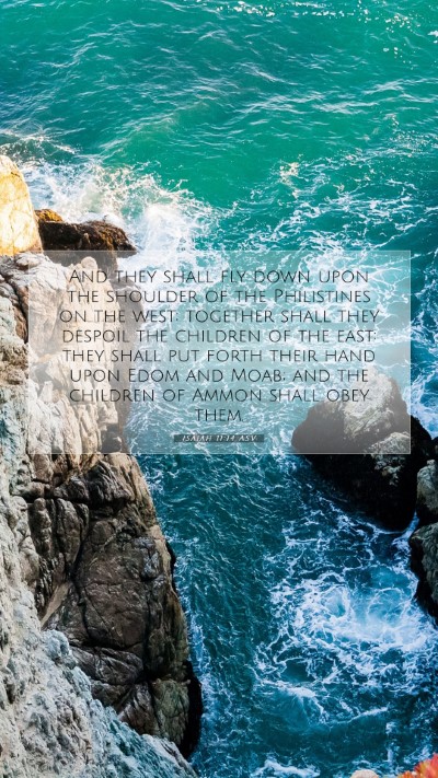 Picture 07 - Isaiah 11:14 ASV Mobile Phone Wallpaper - And they shall fly down upon the shoulder of the - Mobile Bible Verse Wallpaper