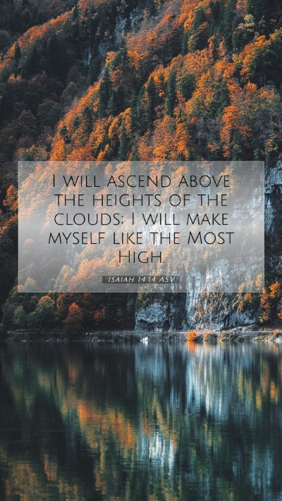 Picture 07 - Isaiah 14:14 ASV Mobile Phone Wallpaper - I will ascend above the heights of the clouds; I - Mobile Bible Verse Wallpaper