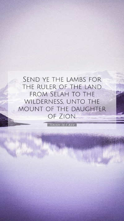 Picture 07 - Isaiah 16:1 ASV Mobile Phone Wallpaper - Send ye the lambs for the ruler of the land from - Mobile Bible Verse Wallpaper