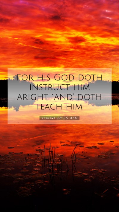 Picture 07 - Isaiah 28:26 ASV Mobile Phone Wallpaper - For his God doth instruct him aright, `and' doth - Mobile Bible Verse Wallpaper