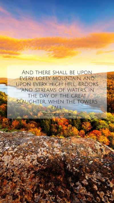 Picture 07 - Isaiah 30:25 ASV Mobile Phone Wallpaper - And there shall be upon every lofty mountain, and - Mobile Bible Verse Wallpaper