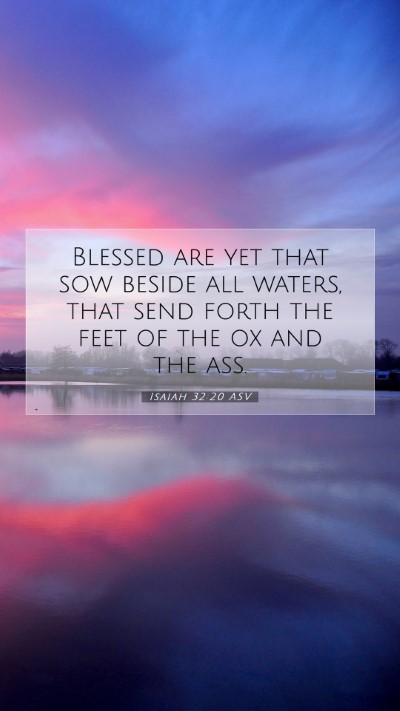Picture 07 - Isaiah 32:20 ASV Mobile Phone Wallpaper - Blessed are yet that sow beside all waters, that - Mobile Bible Verse Wallpaper