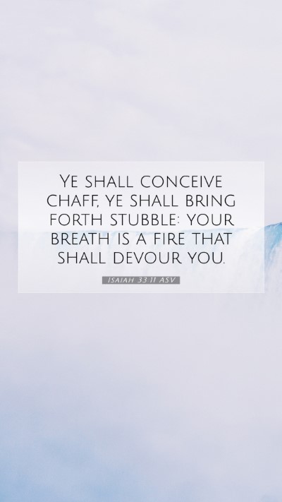 Picture 07 - Isaiah 33:11 ASV Mobile Phone Wallpaper - Ye shall conceive chaff, ye shall bring forth - Mobile Bible Verse Wallpaper