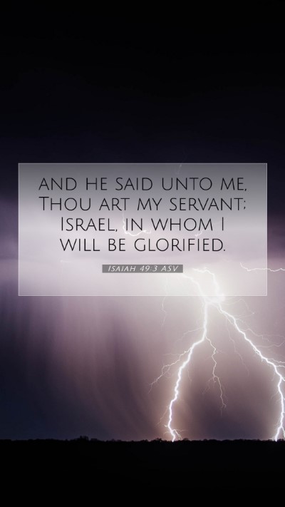 Picture 07 - Isaiah 49:3 ASV Mobile Phone Wallpaper - and he said unto me, Thou art my servant; Israel, - Mobile Bible Verse Wallpaper