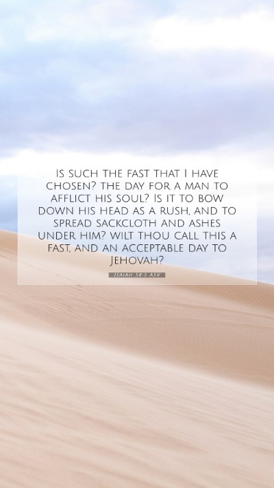 Picture 07 - Isaiah 58:5 ASV Mobile Phone Wallpaper - Is such the fast that I have chosen? the day for - Mobile Bible Verse Wallpaper