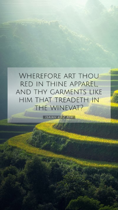 Picture 07 - Isaiah 63:2 ASV Mobile Phone Wallpaper - Wherefore art thou red in thine apparel, and thy - Mobile Bible Verse Wallpaper