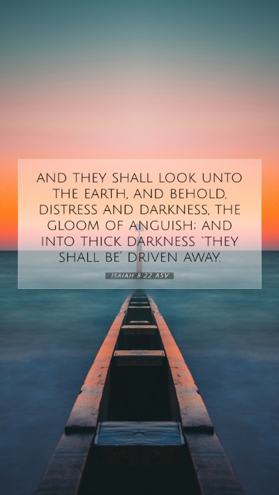 Picture 07 - Isaiah 8:22 ASV Mobile Phone Wallpaper - and they shall look unto the earth, and behold, - Mobile Bible Verse Wallpaper
