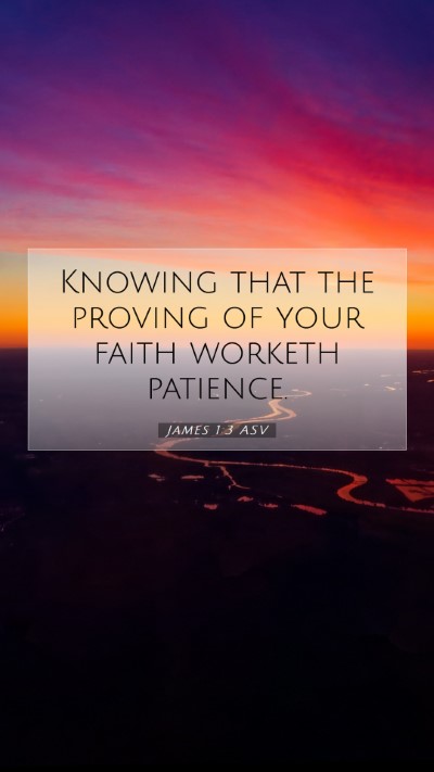 Picture 07 - James 1:3 ASV Mobile Phone Wallpaper - Knowing that the proving of your faith worketh - Mobile Bible Verse Wallpaper