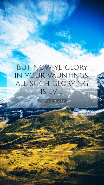 Picture 07 - James 4:16 ASV Mobile Phone Wallpaper - But now ye glory in your vauntings: all such - Mobile Bible Verse Wallpaper