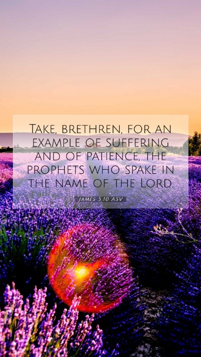 Picture 07 - James 5:10 ASV Mobile Phone Wallpaper - Take, brethren, for an example of suffering and - Mobile Bible Verse Wallpaper